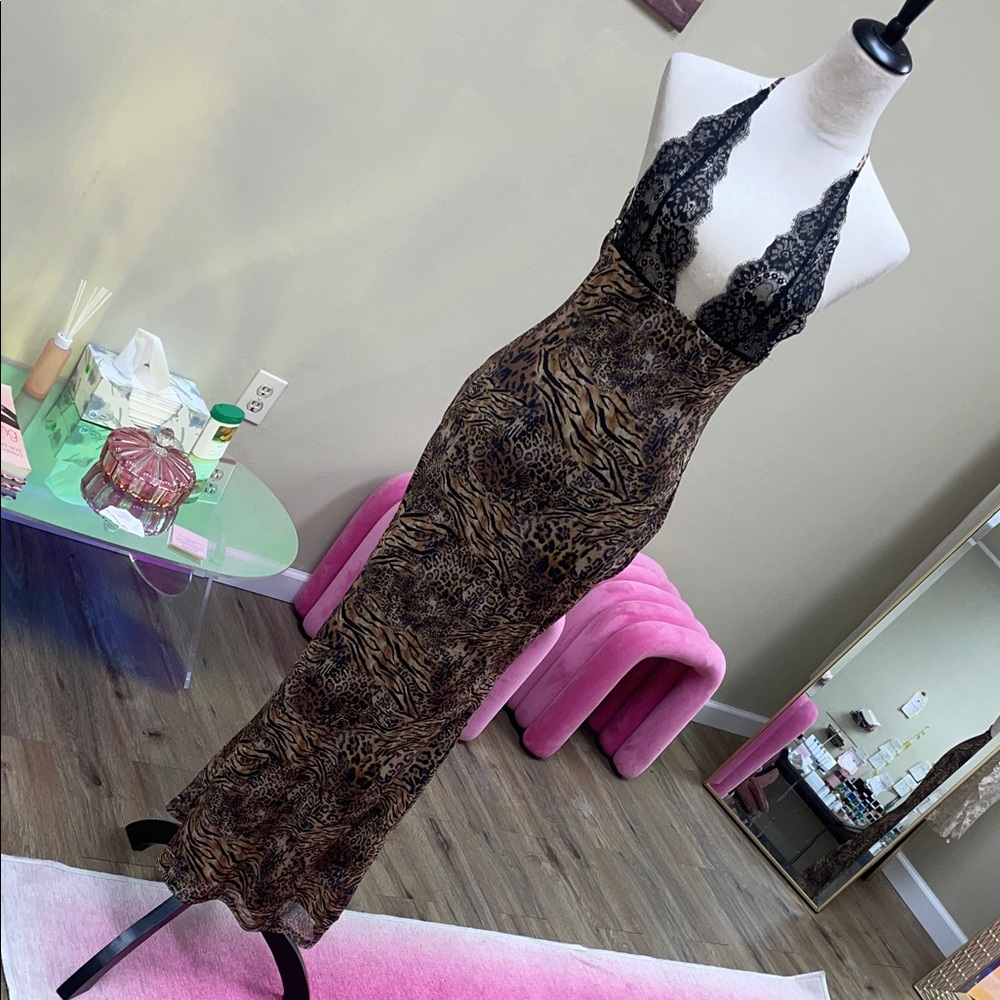 NWT CHEETAH SLIP DRESS